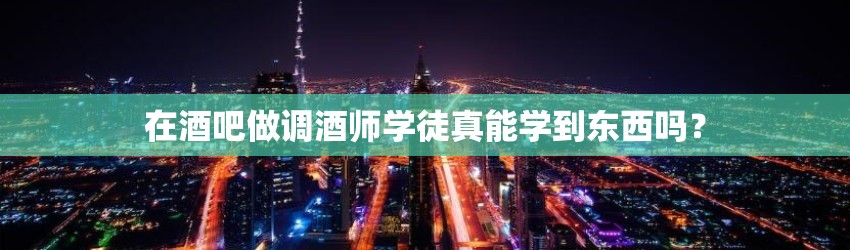 在酒吧做调酒师学徒真能学到东西吗？